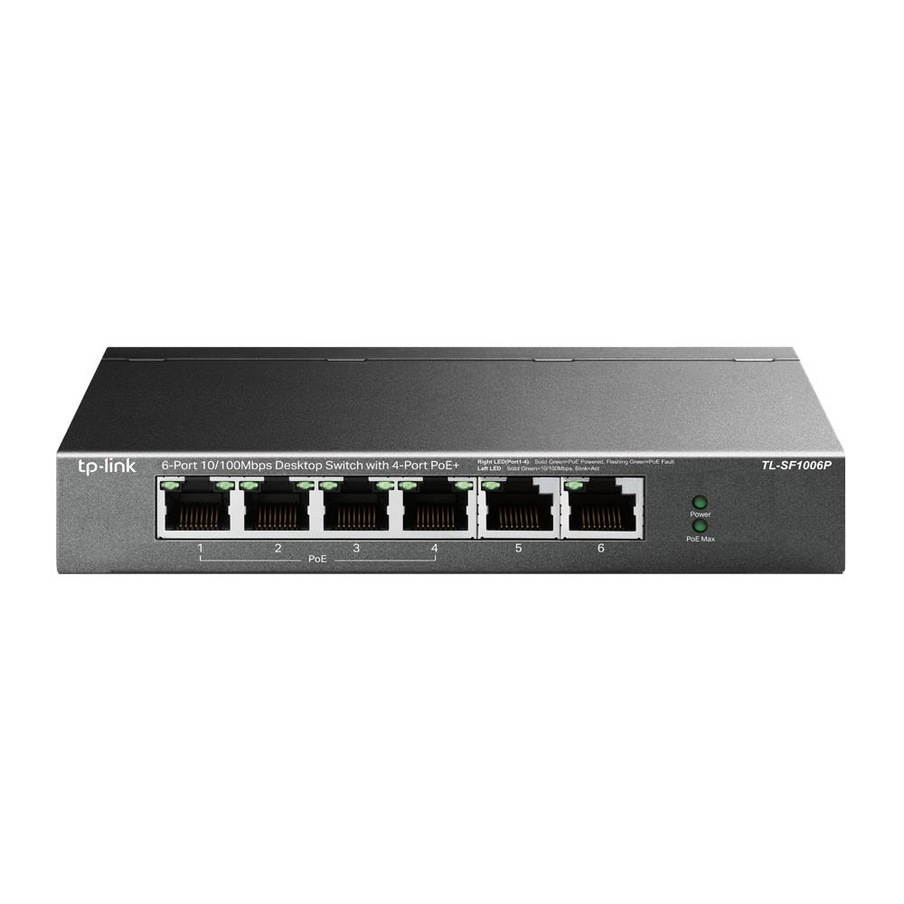 Switch|TP-LINK|TL-SF1006P|Desktop/pedestal|6x10Bas e-T / 100Base-TX|PoE+ ports 4|TL-SF1006P
